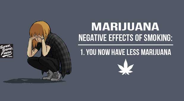 Marijuana, negative effects of smoking: You now have less marijuana.